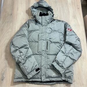Spyder US SKI TEAM Quilted Winter Nylon Down Coat Grey Womens Large Vintage